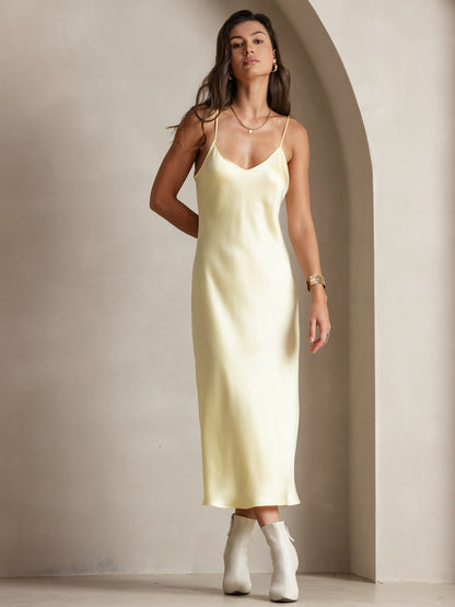 Spaghetti Strap Long Silk Nightgown/Dress